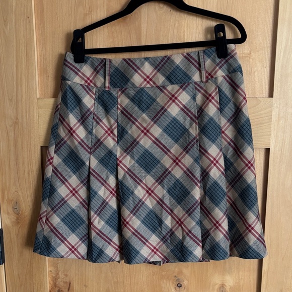 LOFT Plaid A-Line Skirt in Red and Blue size 10 p - Picture 1 of 3